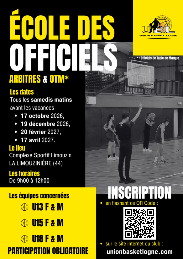 Ecole des officiels - 17/10/2026
